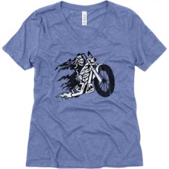 Ladies Relaxed Fit Super Soft Triblend V-Neck Tee