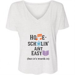 Ladies Flowy Slouchy V-Neck Tee