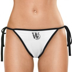 White Side-Tie Bikini Swimsuit Bottom