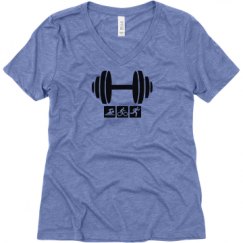 Ladies Relaxed Fit Super Soft Triblend V-Neck Tee