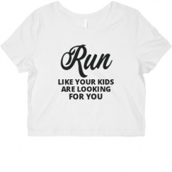 Ladies Slim Fit Crop Top Tee