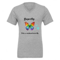 Unisex CVC Jersey V-Neck T-Shirt