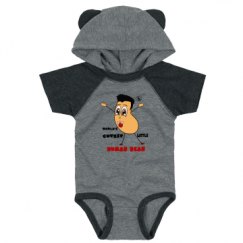 Infant Hooded Raglan Bodysuit with Ears