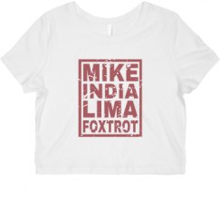 Ladies Slim Fit Crop Top Tee