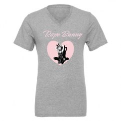 Unisex CVC Jersey V-Neck T-Shirt