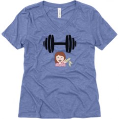 Ladies Relaxed Fit Super Soft Triblend V-Neck Tee