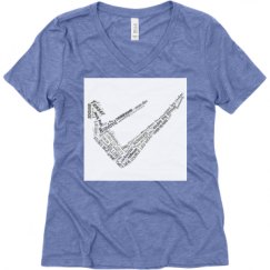 Ladies Relaxed Fit Super Soft Triblend V-Neck Tee