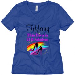 Ladies Relaxed Fit V-Neck Tee