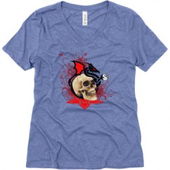 Ladies Relaxed Fit Super Soft Triblend V-Neck Tee