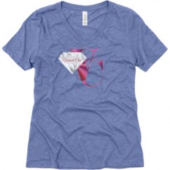 Ladies Relaxed Fit Super Soft Triblend V-Neck Tee