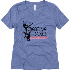 Ladies Relaxed Fit Super Soft Triblend V-Neck Tee