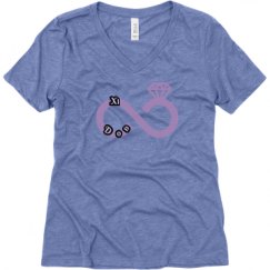 Ladies Relaxed Fit Super Soft Triblend V-Neck Tee
