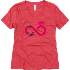 Ladies Relaxed Fit Super Soft Triblend V-Neck Tee