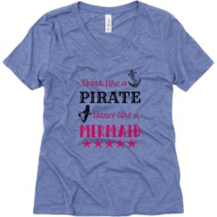 Ladies Relaxed Fit Super Soft Triblend V-Neck Tee