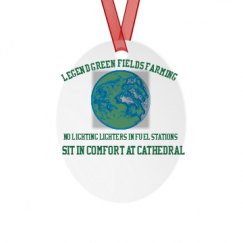 Metal Oval Christmas Ornament