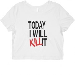 Ladies Slim Fit Crop Top Tee