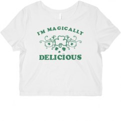 Ladies Slim Fit Crop Top Tee