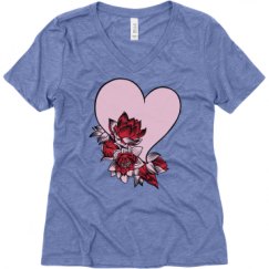 Ladies Relaxed Fit Super Soft Triblend V-Neck Tee