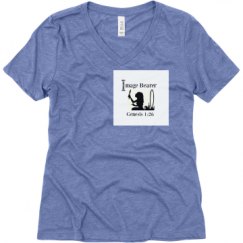 Ladies Relaxed Fit Super Soft Triblend V-Neck Tee