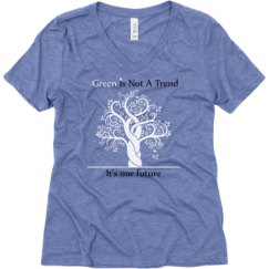 Ladies Relaxed Fit Super Soft Triblend V-Neck Tee