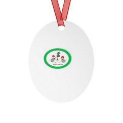 Metal Oval Christmas Ornament