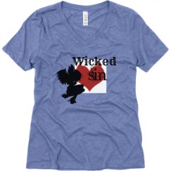 Ladies Relaxed Fit Super Soft Triblend V-Neck Tee