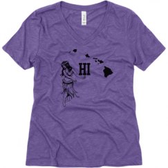 Ladies Relaxed Fit Super Soft Triblend V-Neck Tee