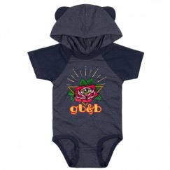 Infant Hooded Raglan Bodysuit with Ears