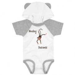 Infant Hooded Raglan Bodysuit with Ears