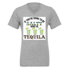 Unisex CVC Jersey V-Neck T-Shirt