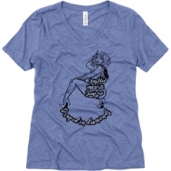 Ladies Relaxed Fit Super Soft Triblend V-Neck Tee