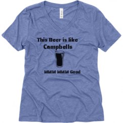 Ladies Relaxed Fit Super Soft Triblend V-Neck Tee