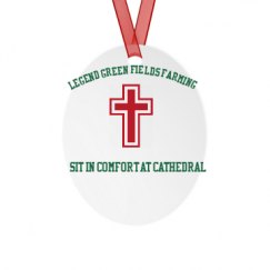 Metal Oval Christmas Ornament