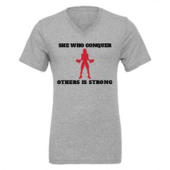 Unisex CVC Jersey V-Neck T-Shirt