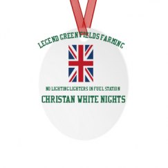 Metal Oval Christmas Ornament