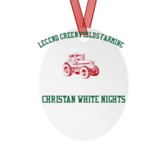 Metal Oval Christmas Ornament