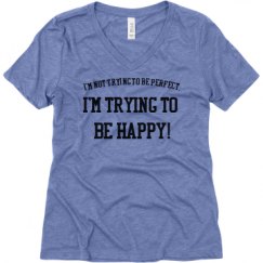 Ladies Relaxed Fit Super Soft Triblend V-Neck Tee