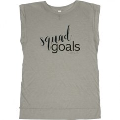 Ladies Flowy Muscle Tee with Rolled Cuffs