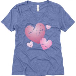 Ladies Relaxed Fit Super Soft Triblend V-Neck Tee