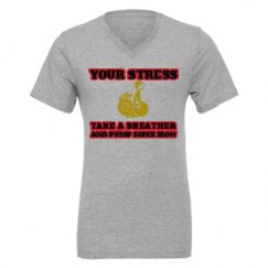 Unisex CVC Jersey V-Neck T-Shirt