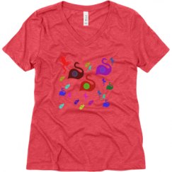 Ladies Relaxed Fit Super Soft Triblend V-Neck Tee