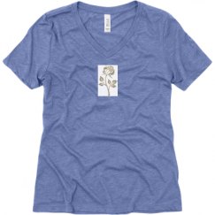 Ladies Relaxed Fit Super Soft Triblend V-Neck Tee