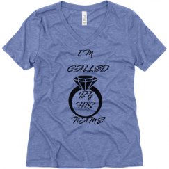 Ladies Relaxed Fit Super Soft Triblend V-Neck Tee