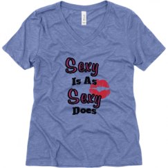 Ladies Relaxed Fit Super Soft Triblend V-Neck Tee