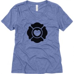 Ladies Relaxed Fit Super Soft Triblend V-Neck Tee