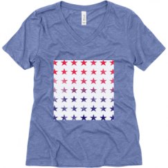 Ladies Relaxed Fit Super Soft Triblend V-Neck Tee