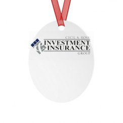 Metal Oval Christmas Ornament