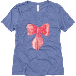 Ladies Relaxed Fit Super Soft Triblend V-Neck Tee