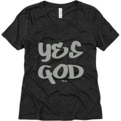 Ladies Relaxed Fit Super Soft Triblend V-Neck Tee