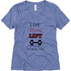 Ladies Relaxed Fit Super Soft Triblend V-Neck Tee